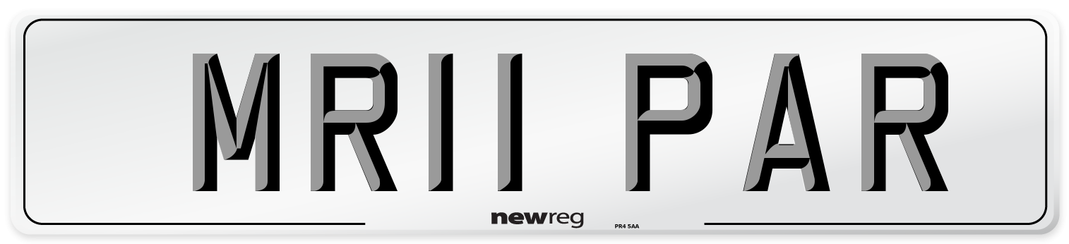 MR11 PAR Number Plate from New Reg